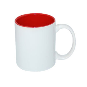 Taza De 12oz Color Interno Rosado y Cuchara