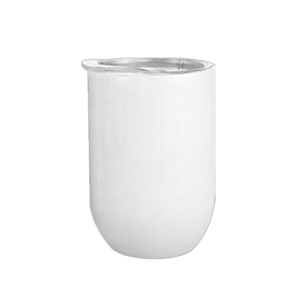 Vaso Ovalado De Acero 300ml Blanco (Vaso Vino )