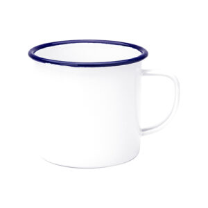 Taza Enamel Peltre 350ml Orilla Negra